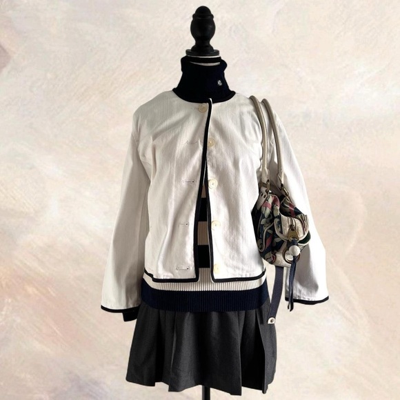 Lauren Ralph Lauren Jackets & Blazers - Lauren Ralph Lauren White Blazer with Navy Trim